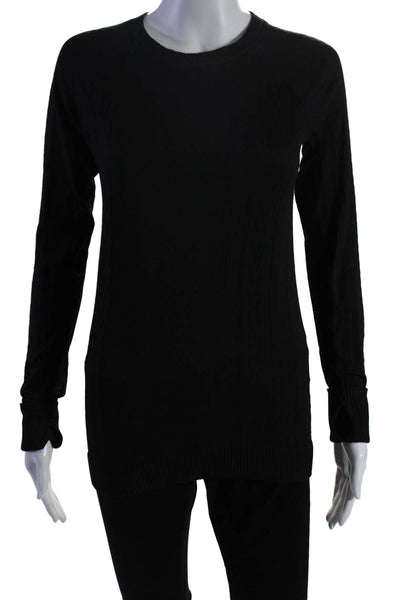 Lululemon Womens Long Sleeves Pullover Stretch Athletic Shirt Black Size 6