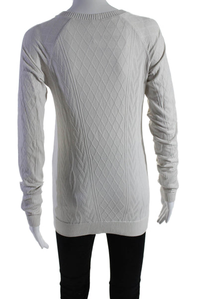 Lululemon Womens Long Sleeves Stretch Knit Pullover Blouse White Size 8