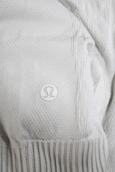 Lululemon Womens Long Sleeves Stretch Knit Pullover Blouse White Size 8