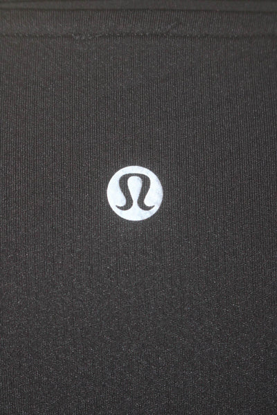 Lululemon Womens Solid Black Collar Short Sleeve Polo Shirt Size 2