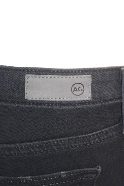 AG Adriano Goldschmied Womens Cotton Blend Distressed Skinny Jeans Gray Size 26R