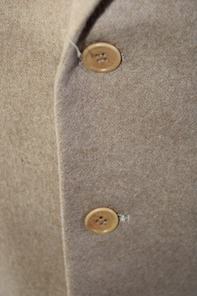 Trussini Men's Collared Long Sleeves Line Two Button Jacket Beige Size 56