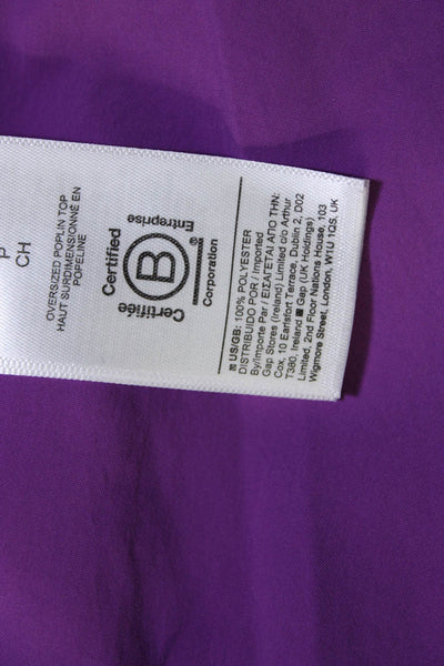 Athleta Womens Button Front Long Sleeve Collared Shirt Purple Size Small