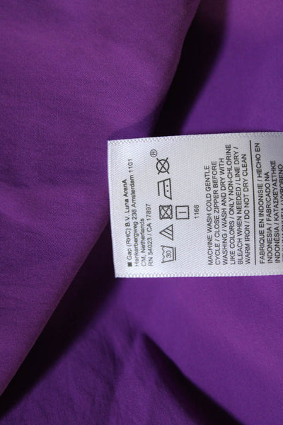 Athleta Womens Button Front Long Sleeve Collared Shirt Purple Size Small