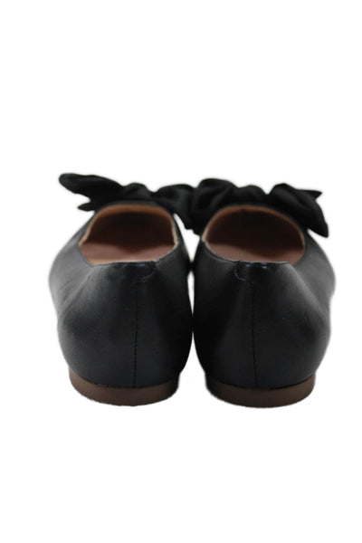 Jack Rogers Womens Slip On Pointed Toe Satin Bow Ballet Flats Black Size 9