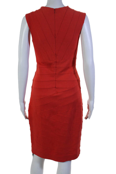 Robert Rodriguez Womens Sleeveless Knee Length V Neck Body Con Dress Red Size 8