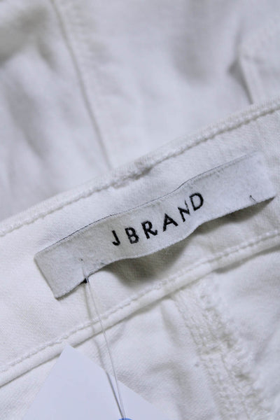 J Brand Womens Zipper Fly Mid Rise Skinny Ankle Jeans White Denim Size 28