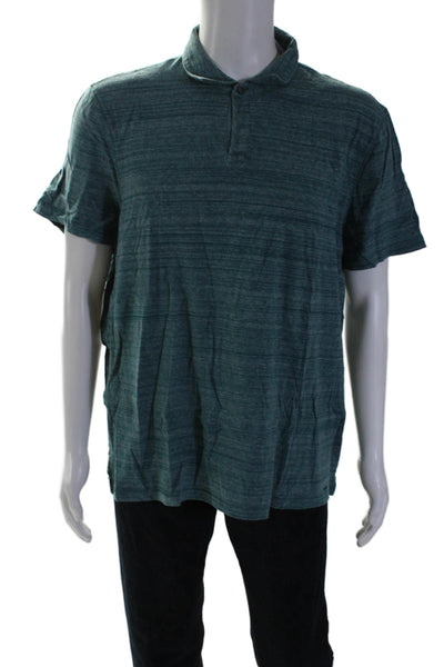 Michael Kors Mens Cotton Short Sleeve Button Polo Collar T-shirt Green Size XXL