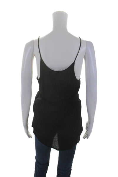 Duffy Womens Cashmere Blend Spaghetti Strap Sleeveless Tank Top Black Size Small