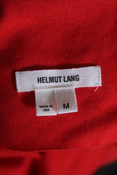 Helmut Lang Womens Cowl Neck Sleeveless Tank Top Fire Red Wool Size Medium