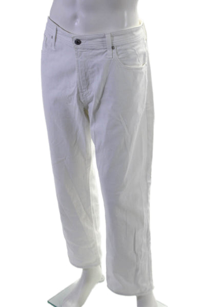 AG Adriano Goldschmied Mens The Graduate Tailored Leg Jeans White Size 36x32