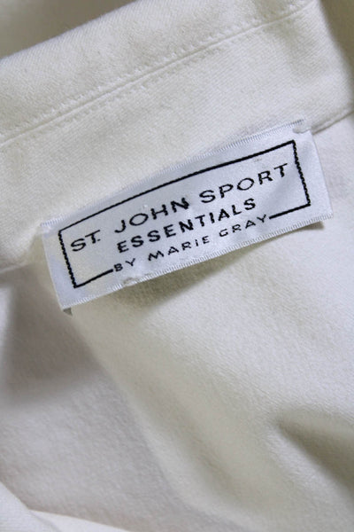 St. John Sport Essentials By Marie Grey Womens Full Zipper Jacket White Size Sma