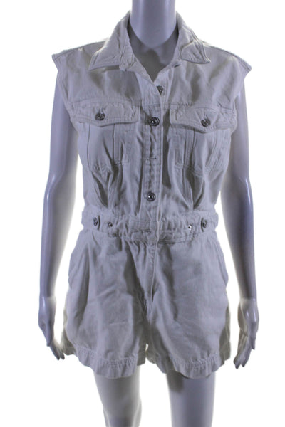 7 For All Mankind Womens Balloon Romper White Size 2 15568240