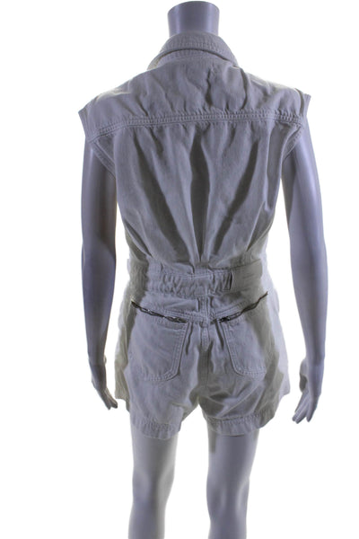 7 For All Mankind Womens Balloon Romper White Size 2 15568240