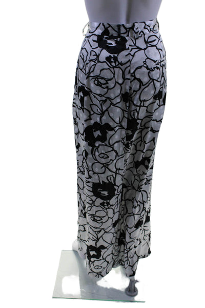 Ronny Kobo Collective Womens Printed Trousers White Size 4 16126333
