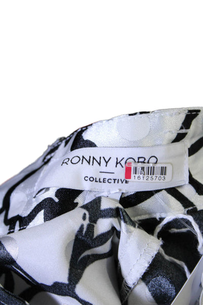 Ronny Kobo Collective Womens Printed Trousers White Size 4 16126333