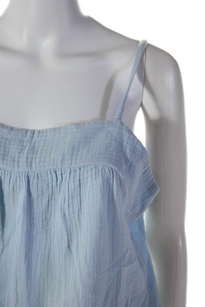Drew Womens Cotton 2 Piece Cami Top Wide Leg Pants Set Blue Size M