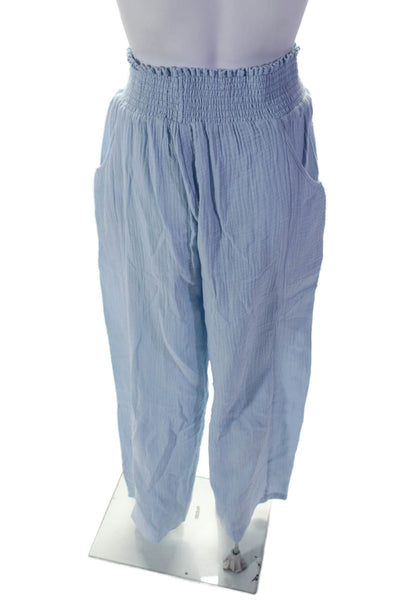 Drew Womens Cotton 2 Piece Cami Top Wide Leg Pants Set Blue Size M