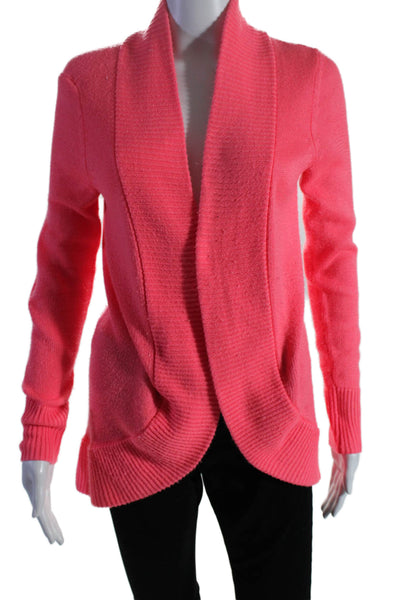 Lily Pulitzer Womens Long Sleeve Open Front Cardigan Sweater Hot Pink Size S