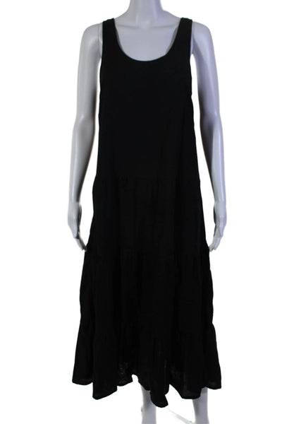 Splendid Womens Scoop Neck Sleeveless Pullover Tiered Maxi Dress Black Size S