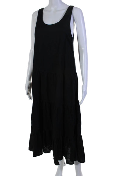 Splendid Womens Scoop Neck Sleeveless Pullover Tiered Maxi Dress Black Size S