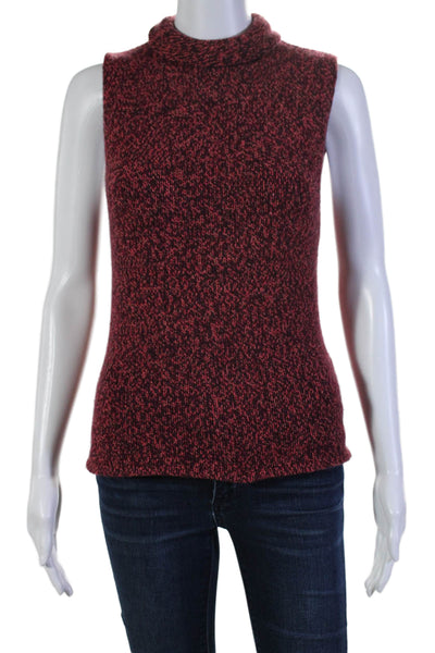 Autumn Cashmere Womens Mock Neck Sleeveless Pullover Cashmere Sweater Red Size M