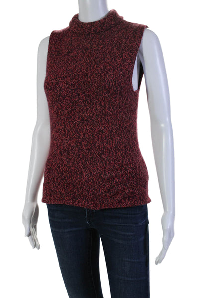 Autumn Cashmere Womens Mock Neck Sleeveless Pullover Cashmere Sweater Red Size M