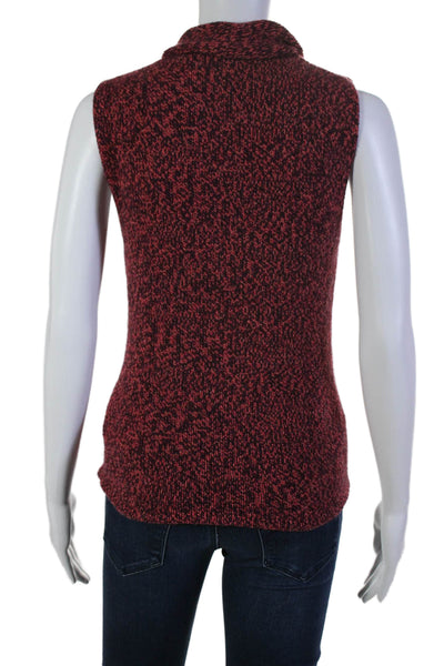 Autumn Cashmere Womens Mock Neck Sleeveless Pullover Cashmere Sweater Red Size M