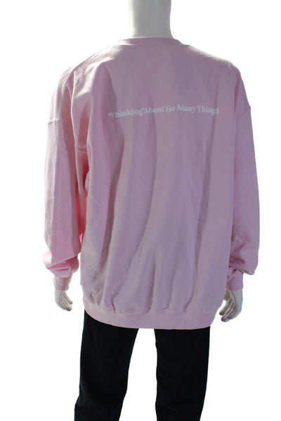 G.G. x Hazel Mens Crew Neck Waking Up In The Morning Sweatshirt Pink Size 2XL