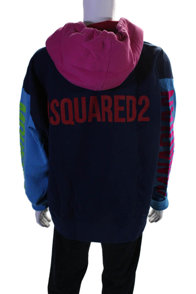 Dsquared2 Mens Pullover Colorblock Snow Hoodie Sweater Multicolored Size Large