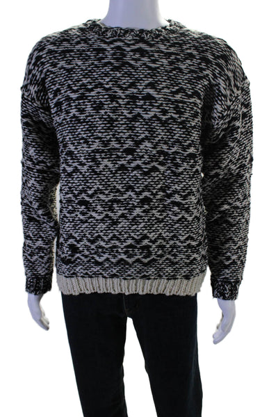 Isabel Marant For H+M Mens Pullover Crew Neck Sweater Black White Wool Medium