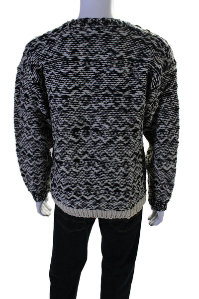 Isabel Marant For H+M Mens Pullover Crew Neck Sweater Black White Wool Medium