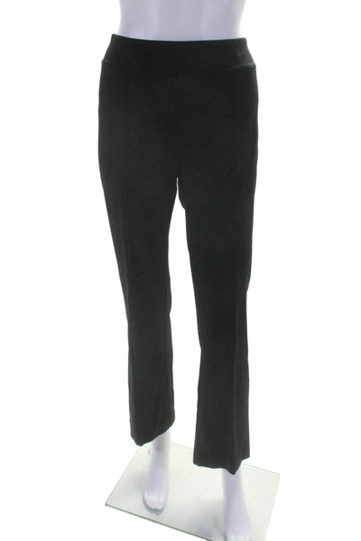 J. Mclaughlin Womens Textured Elastic Waist Lined Straight Leg Pants Black Size