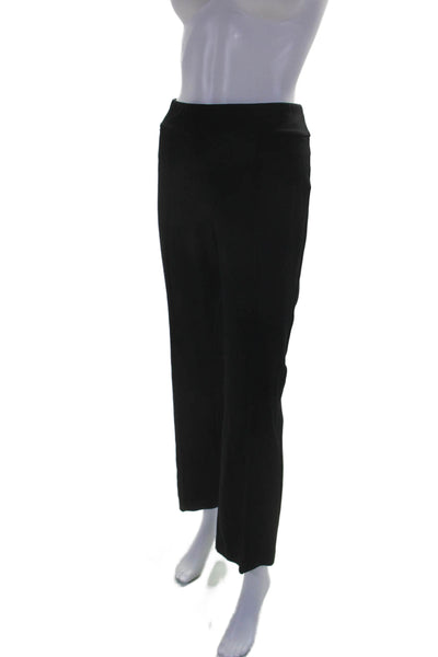 J. Mclaughlin Womens Textured Elastic Waist Lined Straight Leg Pants Black Size