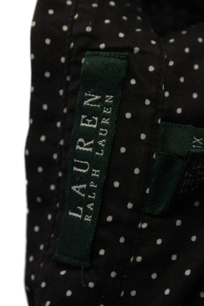 Lauren Ralph Lauren Green Label Womens Cotton Polka Dotted Shirt Brown Size XL