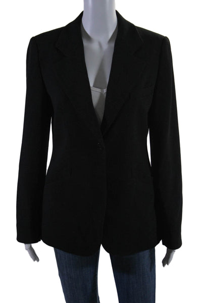 Calvin Klein Womens Textured Geometric Patterned Long Sleeve Blazer Black Size 6