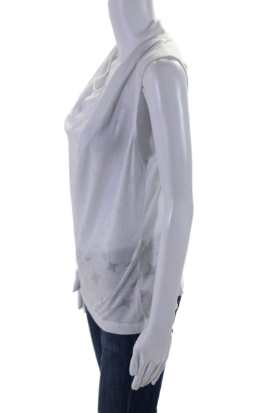 Theory Womens Sleeveless Cowl Neck Blouse White Size S