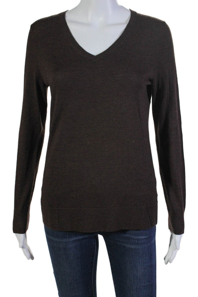 Talbots Women's V-Neck Long Sleeves Pullover Sweater Brown Size S