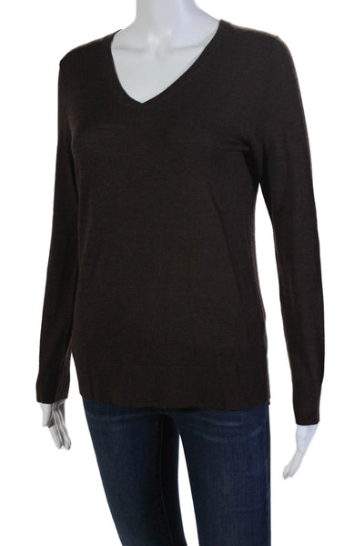 Talbots Women's V-Neck Long Sleeves Pullover Sweater Brown Size S