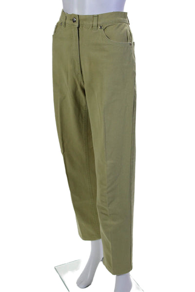 Feraud Women's High Waist Five Pockets Straight Leg Pants Green Size 40