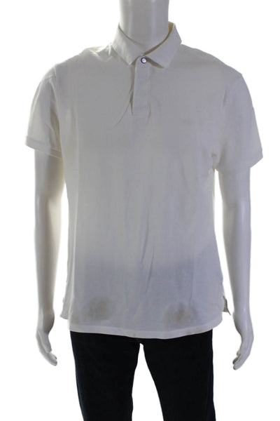 Ralph Lauren Men's Collared Short Sleeves Basic Polo T-Shirt White Size L