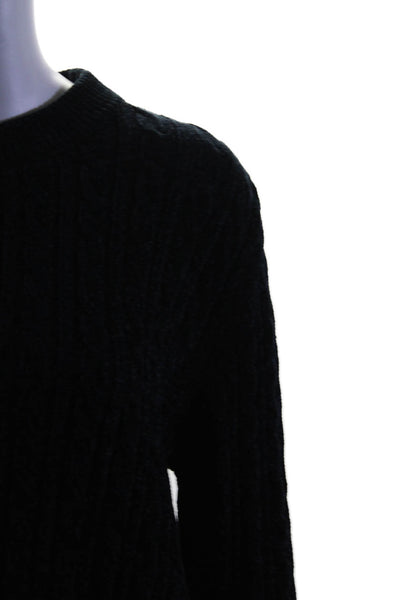 Something Navy Womens Cable Knit Long Sleeves Sweat Suit Midnight Blue Size Larg