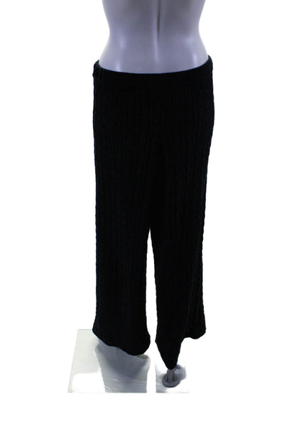 Something Navy Womens Cable Knit Long Sleeves Sweat Suit Midnight Blue Size Larg