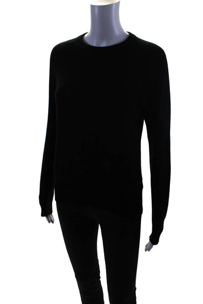 Equipment Femme Womens Round Neck Long Sleeve Knitted Sweater Black Size XS