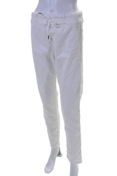 Flog Womens White Drawstring High Rise Straight Leg Pants Size 29