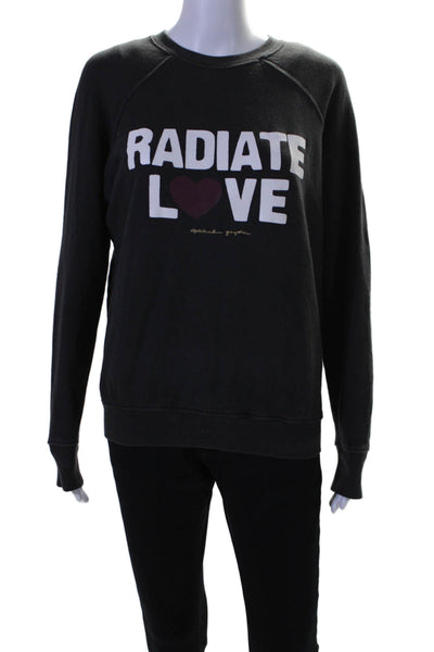 Spiritual Gangster Womens Crew Neck Radiate Love Sweatshirt Gray Cotton Size XS