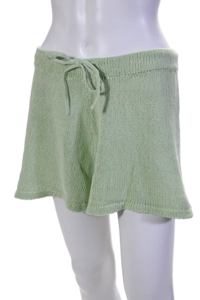 Misa Womens Cotton Mesh Knitted Long Sleeved Sweater and Shorts Set Grem Size M