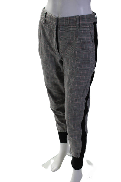 3.1 Phillip Lim Womens Mid Rise Glen Plaid Jogger Pants Gray Black Cotton Size 0