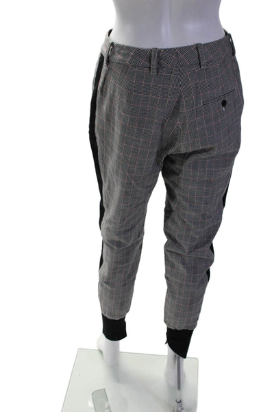 3.1 Phillip Lim Womens Mid Rise Glen Plaid Jogger Pants Gray Black Cotton Size 0