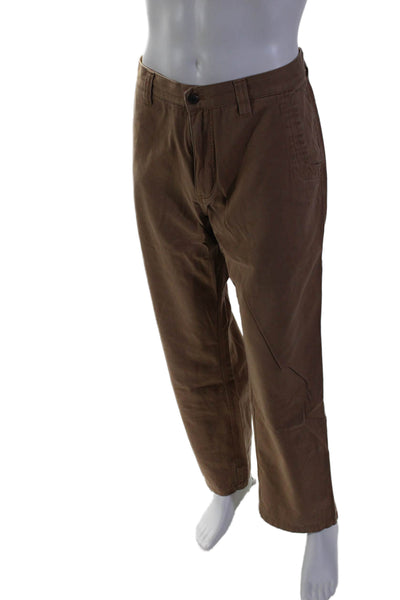 Mountain Khakis Mens Zip Button Lined Wide Leg Khaki Pants Brown Size 38X32